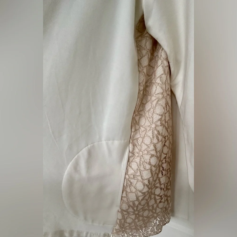 LOGO by Lori Goldstein White Lace Jacket - Picture 4 of 7